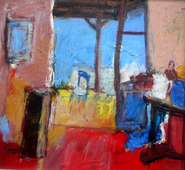 Painting titled "stuio and veranda" by Fabien Cango, Original Artwork, Oil