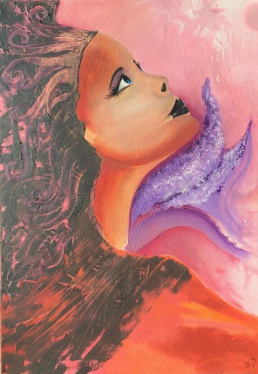 Peinture intitulée "lilas gerl" par Fabienne Becker, Œuvre d'art originale