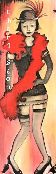 Peinture intitulée "l'écharpe rouge" par Fabienne Becker, Œuvre d'art originale