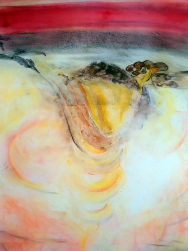 Peinture intitulée "onanisme" par Fabienne Deguines, Œuvre d'art originale, Pastel