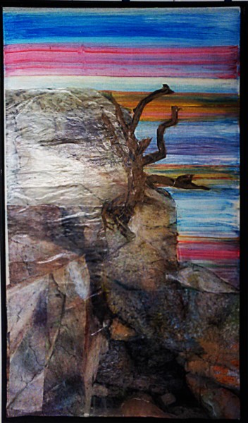 Peinture intitulée "étude falaise" par Fabienne Deguines, Œuvre d'art originale