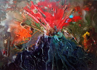 Peinture intitulée "l 'irruption, éjacu…" par Fabienne Deguines, Œuvre d'art originale