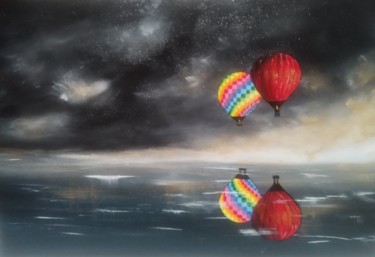 Peinture intitulée "Atmosphère" par Fabienne Dequidt, Œuvre d'art originale, Acrylique