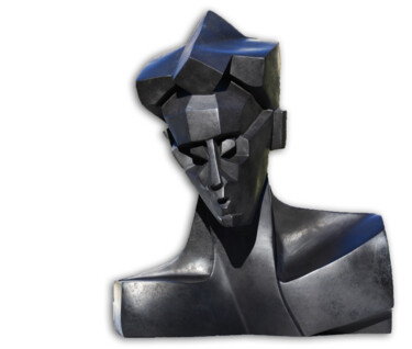 Escultura titulada "Tête cubiste" por Fabienne Fol, Obra de arte original, Fundición