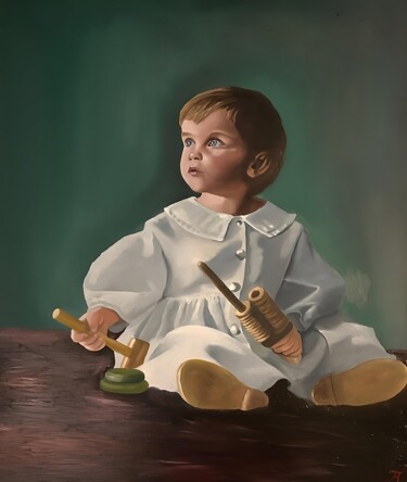 Pintura intitulada "Innocence and Grace…" por Fabienne Hofstede, Obras de arte originais, Óleo