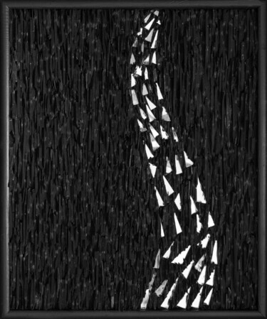 Sculpture intitulée "Jet de Lumière" par Fabienne Le Pajolec Moree, Œuvre d'art originale, Mosaïque Monté sur Châssis en bois