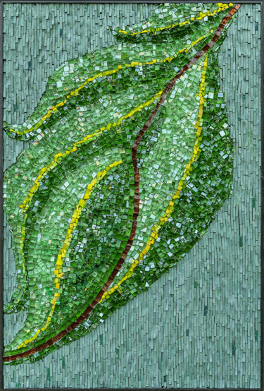 Γλυπτική με τίτλο "Chlorophylle" από Fabienne Le Pajolec Moree, Αυθεντικά έργα τέχνης, Ψηφιδωτό Τοποθετήθηκε στο Άλλος άκαμπ…