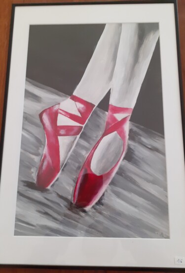 Painting titled "La danse" by Fabienne Lethenet, Original Artwork, Acrylic Mounted on Other rigid panel