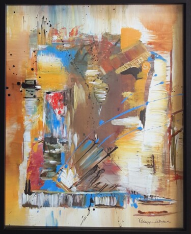 Painting titled "L’abstrait (5)" by Fabienne Letondeur, Original Artwork, Acrylic Mounted on Other rigid panel