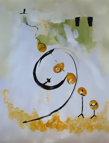 Painting titled "family" by Fabienne Letondeur, Original Artwork, Acrylic