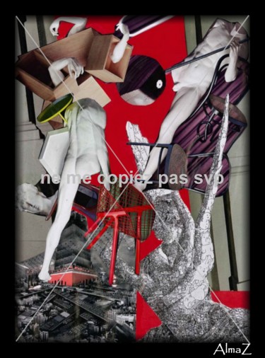 Arts numériques intitulée "Elle et Lui" par Fabienne Manunza, Œuvre d'art originale, Collages