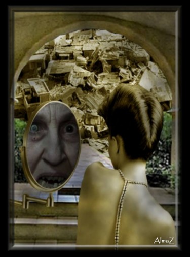 Arts numériques intitulée "Mon beau miroir" par Fabienne Manunza, Œuvre d'art originale, Photo montage