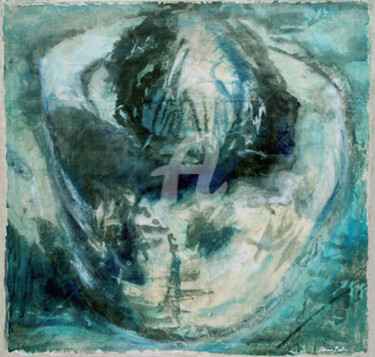 Malerei mit dem Titel "DOS HOMME" von Fabienne Martin, Original-Kunstwerk, Öl
