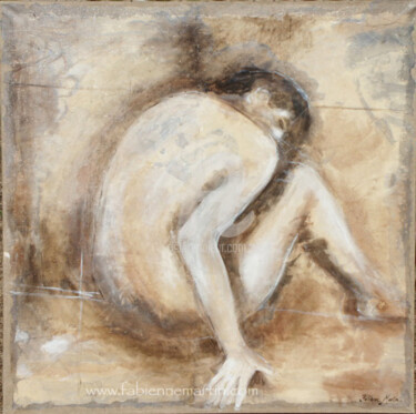 Картина под названием "INTERIEUR NU" - Fabienne Martin, Подлинное произведение искусства, Темпера