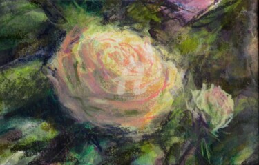 Dessin intitulée "Rose Ronsard" par Fabienne Monestier, Œuvre d'art originale, Crayon