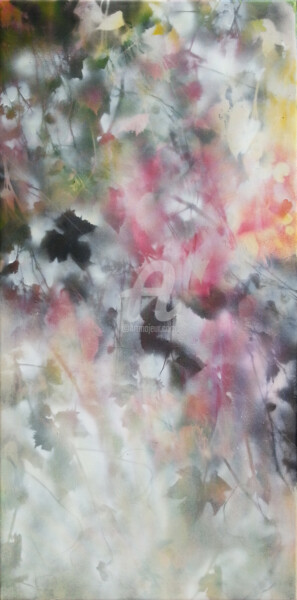 Pintura titulada "Feuillages n°5" por Fabienne Monestier, Obra de arte original, Pintura al aerosol
