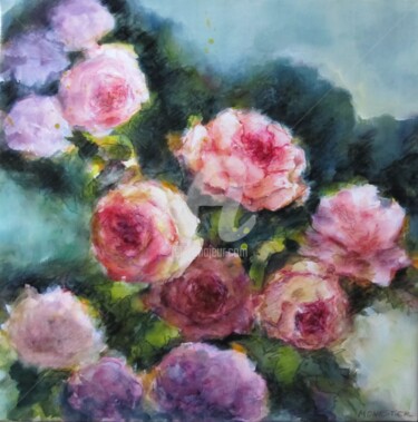 Peinture intitulée "Style Rococo" par Fabienne Monestier, Œuvre d'art originale, Aquarelle