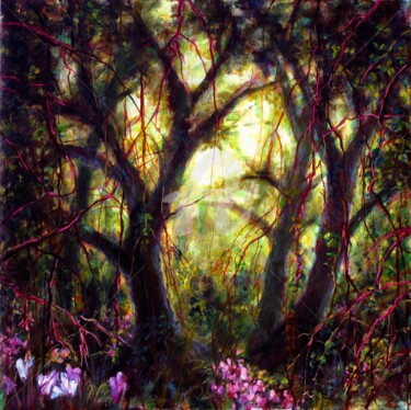 Peinture intitulée "Forêt" par Fabienne Monestier, Œuvre d'art originale, Acrylique