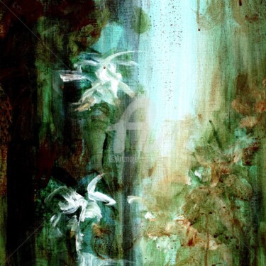 Arts numériques intitulée "Les fleurs blanches" par Fabienne Monestier, Œuvre d'art originale