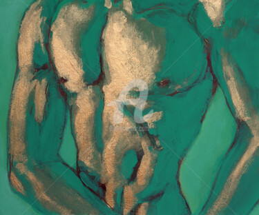 Painting titled "Torse et bras" by Fabienne Monestier, Original Artwork, Acrylic
