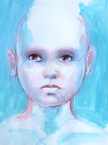 Painting titled "Blue baby" by Fabienne Monestier, Original Artwork, Acrylic