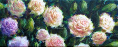 Peinture intitulée "Au jardin de roses" par Fabienne Monestier, Œuvre d'art originale, Acrylique