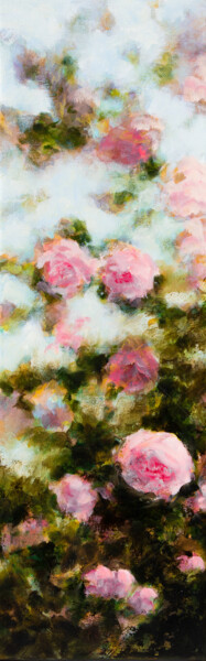 Peinture intitulée "buisson-de-roses-te…" par Fabienne Monestier, Œuvre d'art originale, Huile