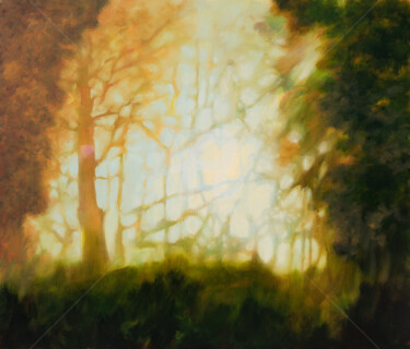 Peinture intitulée "Forêt en automne -…" par Fabienne Monestier, Œuvre d'art originale, Huile