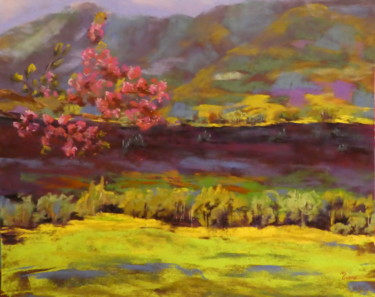 Peinture intitulée "Les fleurs sinviten…" par Munro, Œuvre d'art originale, Pastel