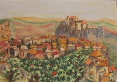 Peinture intitulée "village-du-sud-oues…" par Munro, Œuvre d'art originale, Autre