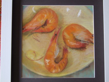Painting titled "3 crevettes" by Munro, Original Artwork, Other