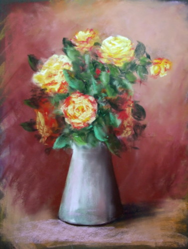 Peinture intitulée "bouquet fleurs" par Munro, Œuvre d'art originale