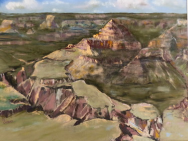 Painting titled "Le grand-canyon" by Munro, Original Artwork, Pastel