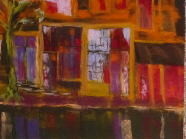 Peinture intitulée "quartier rouge" par Munro, Œuvre d'art originale, Pastel