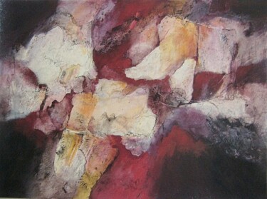 Painting titled "Magma" by Fabienne Quinsac, Original Artwork, Acrylic