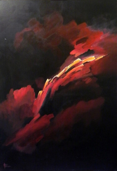 Peinture intitulée "Brûlé" par Fabienne Quinsac, Œuvre d'art originale, Acrylique