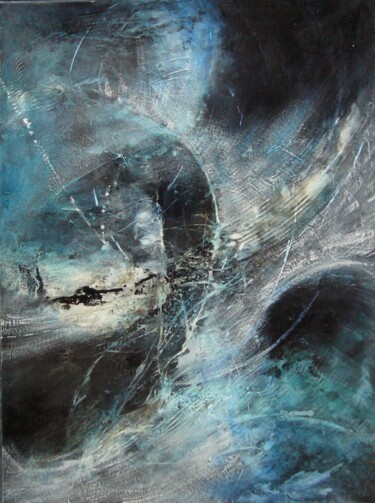 Painting titled "Fuite spatiale / Ex…" by Fabienne Quinsac, Original Artwork, Acrylic