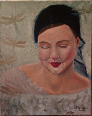 Painting titled "Parisienne n°1" by Fabienne Rattier, Original Artwork, Oil