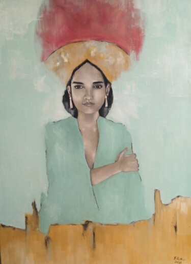 Pintura titulada "mirage" por Fabienne Rattier, Obra de arte original, Oleo