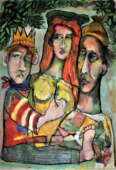 Pintura titulada "L'enfant roi" por Fabienne Roques, Obra de arte original, Acrílico