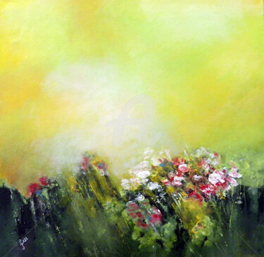 Painting titled "Floraison" by Fasi, Original Artwork, Acrylic