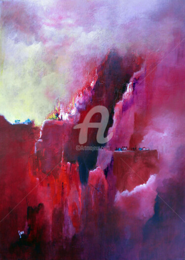 Pittura intitolato "Quand vient la brume" da Fasi, Opera d'arte originale, Acrilico