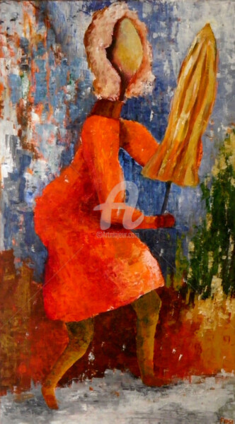 Peinture intitulée "Le parapluie" par Fasi, Œuvre d'art originale, Acrylique
