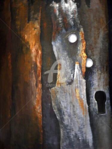 Peinture intitulée "Trou de serrure" par Fasi, Œuvre d'art originale, Acrylique