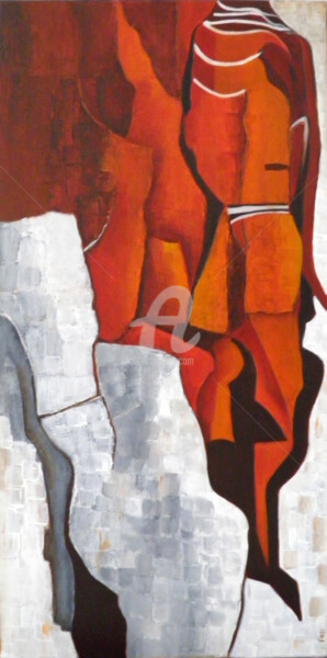 Painting titled "Totem" by Fasi, Original Artwork, Acrylic