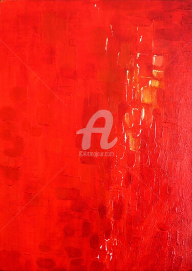 Painting titled "Rouge 1" by Fasi, Original Artwork, Acrylic