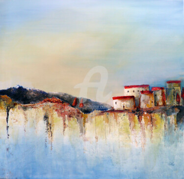 Malerei mit dem Titel "Sur la falaise" von Fasi, Original-Kunstwerk, Acryl