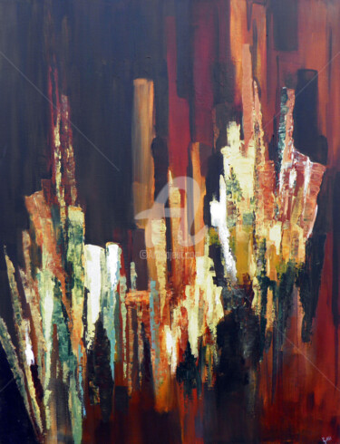 Peinture intitulée "Abstract'9" par Fasi, Œuvre d'art originale, Acrylique