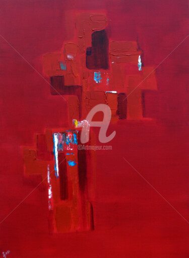 Painting titled "Rouge" by Fasi, Original Artwork, Acrylic