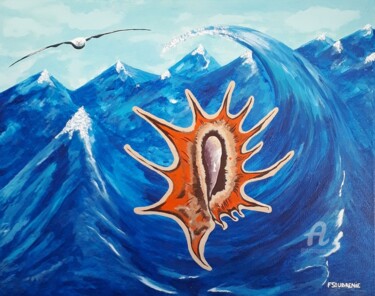 Peinture intitulée "La porte de l'océan…" par Fabienne Soubrenie, Œuvre d'art originale, Acrylique